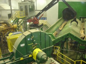 Convoyeur d'alimentation de déchiqueteuse / wood chip plant